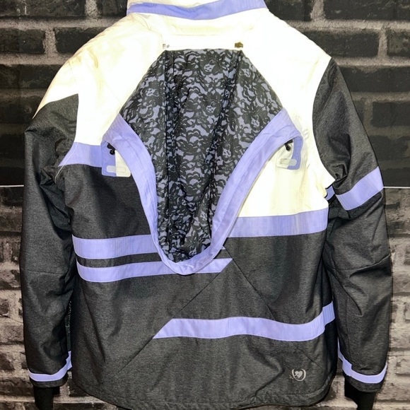 Obermeyer Womens White Black Purple Josie Ski Jacket Size 18 (XL) - Picture 2 of 10